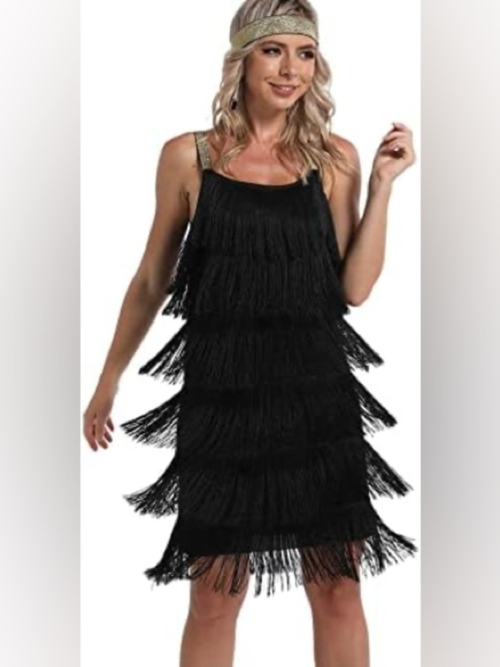 Womens Flapper Costume Dress Black